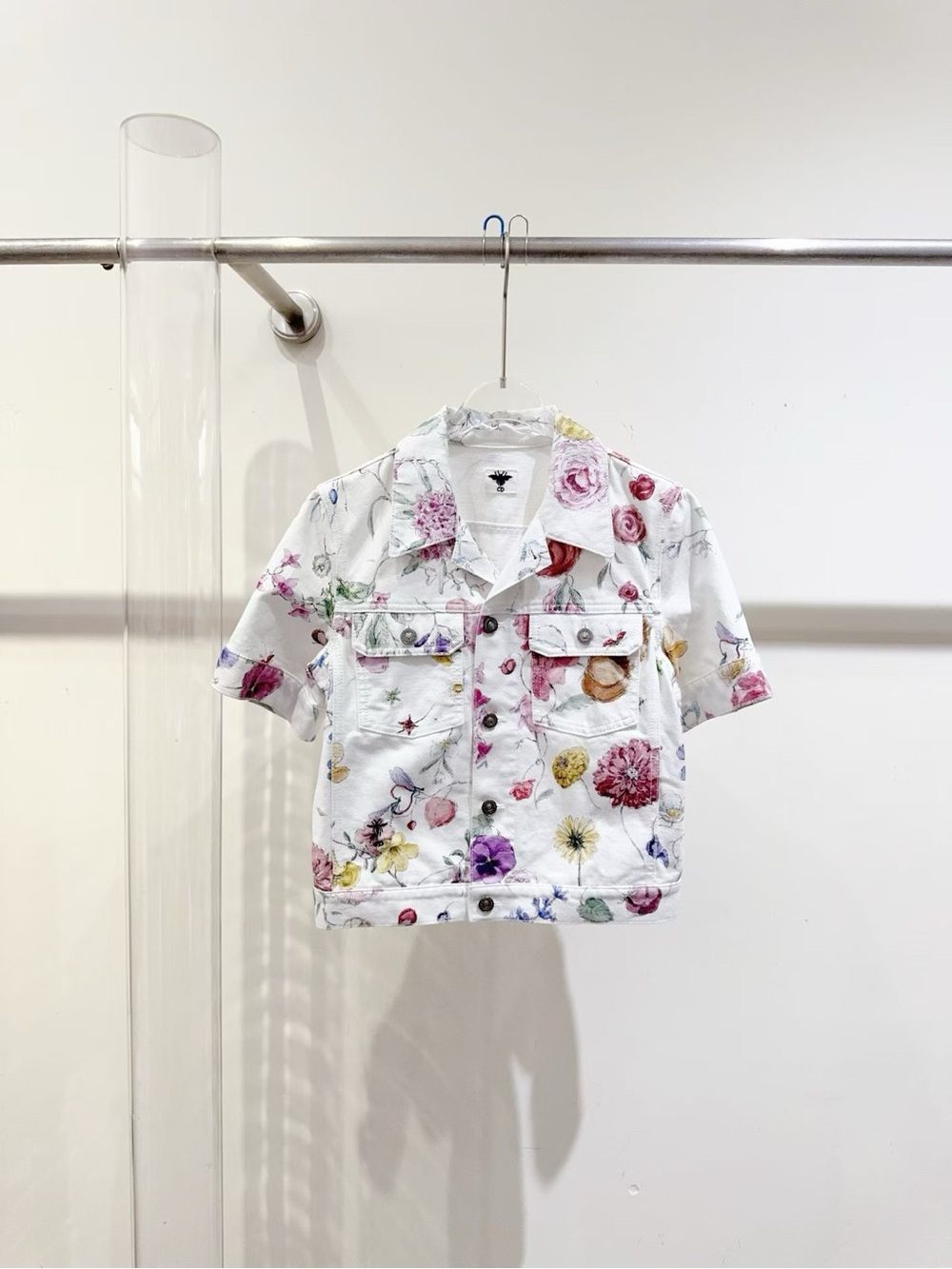 🚩steal Dior White Floral Button-Down Shirt